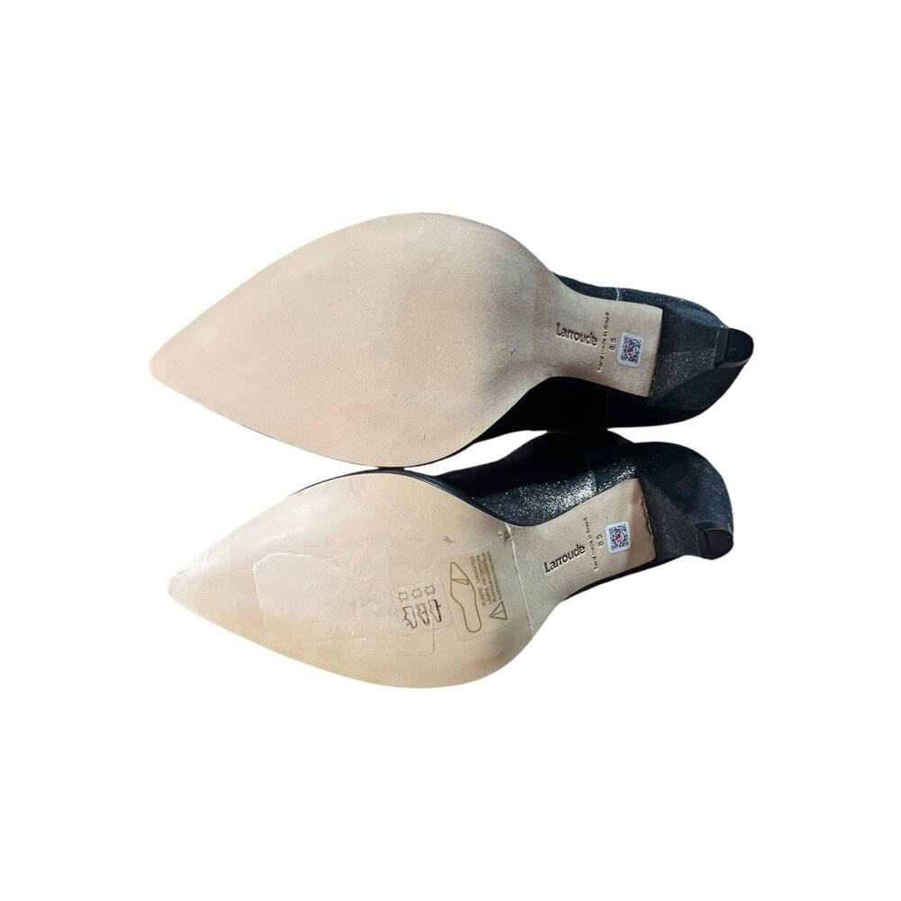 Larroude Louise Boots in Shine Graphite Metallic Suede Leather Size 8.5 - Picture 7 of 8